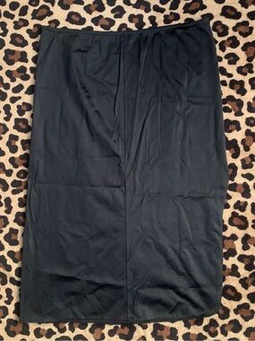 90s vintage black silky Classic Slip Skirt